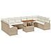 Set da Pranzo da Giardino 11 Pezzi con Cuscini Beige Rattan Acacia - Foto miniatura 1