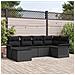 Set Divano da Giardino a 6 Pezzi con Cuscini Nero Polyrattan - Foto miniatura 2