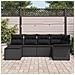 Set Divano da Giardino a 6 Pezzi con Cuscini Nero Polyrattan - Foto miniatura 3