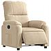 Poltrona Reclinabile Elettrica Crema in Tessuto di Microfibra - Foto miniatura 3
