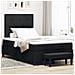 Letto Box Spring con Materasso e Panchina Nera 120x190 cm Tessuto - Foto miniatura 2