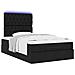 Struttura Letto Pouf con Materasso Nero 120x200 cm in Tessuto - Foto miniatura 6