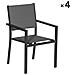 Set Di 4 Sedie Imbottite In Alluminio Antracite - Textilene Grigio - Foto miniatura 6