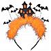 Cerchietto Per Capelli Di Halloween Con Pipistrelli, Piume E Casa - Foto miniatura 1