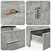 Struttura letto con contenitore Grigio cemento 180 x 200 cm - Foto miniatura 9