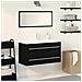 Mobile lavabo con lavandino 3 pcs Rovere nero 90 x 38.5 x 48 cm - Foto miniatura 2