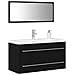 Mobile lavabo con lavandino 3 pcs Rovere nero 90 x 38.5 x 48 cm - Foto miniatura 3