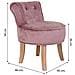 Sgabello Imbottita In Legno Rosa 45x46x36/58h - Foto miniatura 8