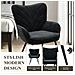 Sedia Moderna Con Motivo Fogliare - Design Semplice E Naturale, Versatile Per Soggiorno E Ufficio, Nero - Foto miniatura 4