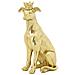 Scultura Cane 3-oro-poliresina-20x12,5x33 Cm - Foto miniatura 1