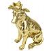 Scultura Cane 3-oro-poliresina-20x12,5x33 Cm - Foto miniatura 3