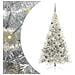 Albero di Natale artificiale con luci integrate Argento 210 cm - Foto miniatura 1