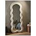 Specchio Da Parete Teddy Wavy In Bouclé Crema 67x166 Cm - Foto miniatura 7