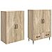 Set di armadi 2 pcs 66 x 34,5 x 95 cm Legno ingegnerizzato - Foto miniatura 3