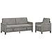 Set di Divani con Storage 2 pz Grigio Chiaro Poliestere - Foto miniatura 1