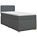 Letto box spring con materasso Grigio Scuro 80 x 200 cm Tessuto - Foto miniatura 1