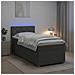 Letto box spring con materasso Grigio Scuro 80 x 200 cm Tessuto - Foto miniatura 4