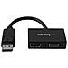Adattatore DisplayPort a HDMI e VGA - Convertitore audio / video da viaggio DP 2 in 1 - 1920x1200 / 1080p - Nero - Foto miniatura 1