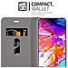 Custodia Compatibile Con Samsung Galaxy A70 In Blu Scuro Nero - Coperchio Protettiva Con Chiusura Magnetica, Funzione Stand E Tasca Per Le Carte - Foto miniatura 7
