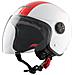Casco Jet Moto Bianco Parasole Grafica Rossa Doppia Visiera Omologato Ece Xs - Foto miniatura 2