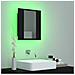 Armadietto a Specchio con Luci LED Nero 40x12x45 cm in Acrilico - Foto miniatura 3