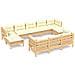 Set Divani Da Giardino 10 Pz Con Cuscini Crema Massello Di Pino - Foto miniatura 2