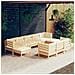 Set Divani Da Giardino 10 Pz Con Cuscini Crema Massello Di Pino - Foto miniatura 1