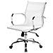 Sedia Con Ruote Asunik \, Poltrona Direzionale Con Braccioli, Sedia Ergonomica Da Ufficio, Bianco, 62x54h92/102 Cm - Foto miniatura 4