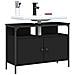 Mobile Lavabo Bagno Nero 60x30x60 Cm In Legno Multistrato - Foto miniatura 2