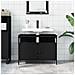 Mobile Lavabo Bagno Nero 60x30x60 Cm In Legno Multistrato - Foto miniatura 3