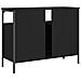 Mobile Lavabo Bagno Nero 60x30x60 Cm In Legno Multistrato - Foto miniatura 8