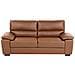Divano 3 Posti Vogar Pelle Sintetica Marrone Dorato - Foto miniatura 2
