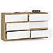 Cassettiera K140, 6 cassetti, 138x40x77 cm, Colore Quercia Artisan e Bianco - Foto miniatura 2