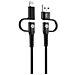 Cavo Adattatore 4 In 1 Usb-c Maschio Maschio + Adattatore Lightning Apple + Adattatore Usb-a 2 Mt Nero - Foto miniatura 1