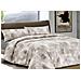 Completo Lenzuola Letto 100% Cotone Made In Italy Disegno Nebula Matrimoniale Beige - Foto miniatura 1