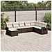 Set Divani Da Giardino 8 Pz Con Cuscini Marrone In Polyrattan - Foto miniatura 3