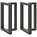 Gambe Tavolo Pranzo A T 2pz Antracite 60x35x(72-73)cm Acciaio - Foto miniatura 1