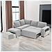 Divano Letto Angolare Reversibile Jozzis Con Vano Contenitore E Pouf In Tessuto Zenith C1756 Grigio - Foto miniatura 1
