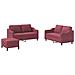 Set Di Divani 3 Pz Con Cuscini Rosso Vino In Tessuto - Foto miniatura 2