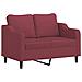 Set Di Divani 3 Pz Con Cuscini Rosso Vino In Tessuto - Foto miniatura 3