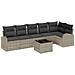 Set divano da giardino  7 pezzi con cuscini grigio polyrattan, Divano da giardino 2 posti  con storage e cuscini grigio chiaro polyrattan - Foto miniatura 1