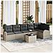 Set divano da giardino  7 pezzi con cuscini grigio polyrattan, Divano da giardino 2 posti  con storage e cuscini grigio chiaro polyrattan - Foto miniatura 2