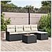 Set Divano da Giardino 6 Pezzi con Cuscini Nero Polyrattan,  Divano da Giardino 2 Posti con Storage e Cuscini Nero Polyrattan - Foto miniatura 2