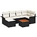Set di Sofà da Giardino  7 Pezzi con Cuscini Rattan Nero, Sofà da Giardino  2 Posti con Stoccaggio e Cuscini Rattan Nero - Foto miniatura 1