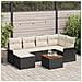 Set di Sofà da Giardino  7 Pezzi con Cuscini Rattan Nero, Sofà da Giardino  2 Posti con Stoccaggio e Cuscini Rattan Nero - Foto miniatura 2