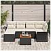 Set di Sofà da Giardino  7 Pezzi con Cuscini Rattan Nero, Sofà da Giardino  2 Posti con Stoccaggio e Cuscini Rattan Nero - Foto miniatura 3