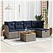 Set Divano da Giardino 6 pz con Cuscini Grigio in Polyrattan - Foto miniatura 2