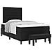 Letto Box Spring con Materasso e Panchina Nera 120x200 cm Tessuto - Foto miniatura 1