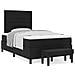 Letto Box Spring con Materasso e Panchina Nera 120x200 cm Tessuto - Foto miniatura 4
