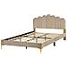 Letto Velluto Sauvian 160 X 200 Cm Tortora - Foto miniatura 3